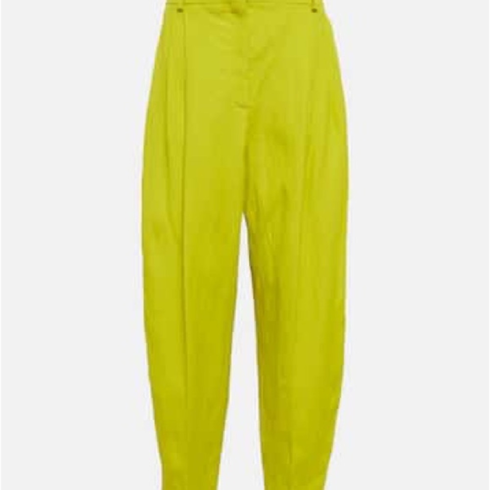 Stella McCartney pleated, tapered linen-blend pants